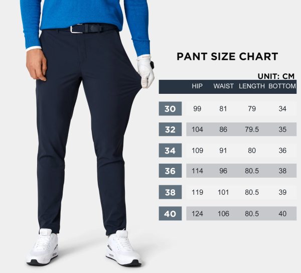 Wholesale Blank Navy Blue Nylon Regular Fit Four-Way Stretch Performance Golf Slim Fit Pants Trousers for Men