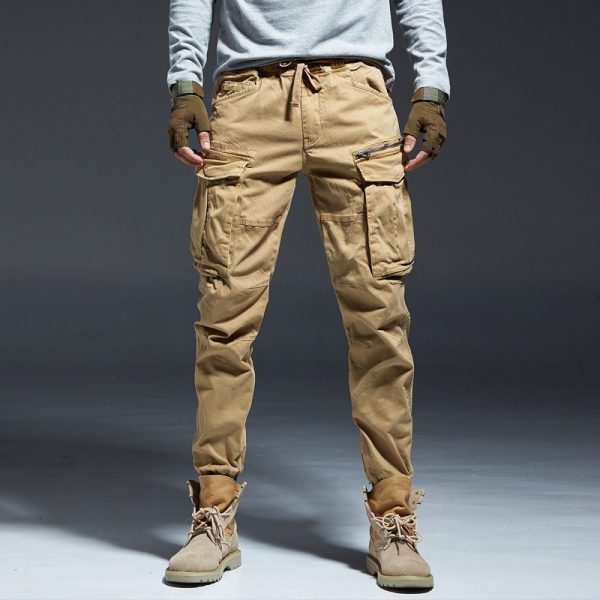 Wholesale Fashion Autumn Casual Men's Overalls Street Wear Tapered Multi Pockets Trouser Men Pure Cotton Cargo Pants