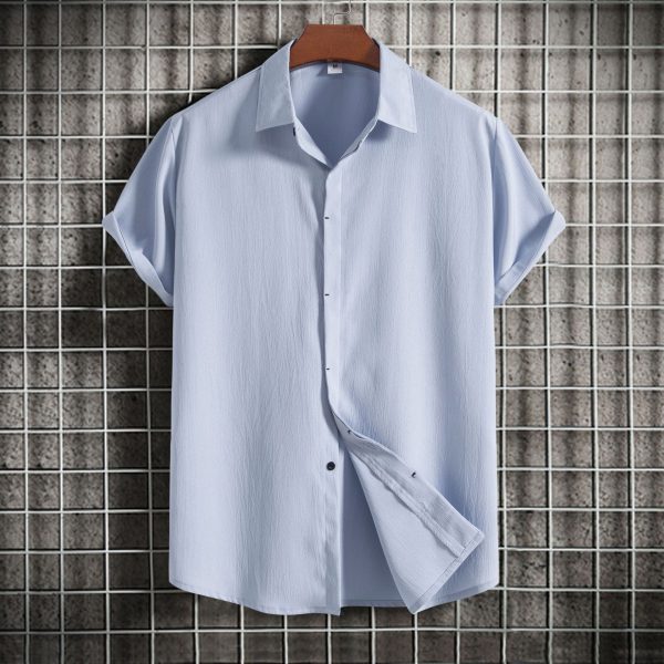 Wholesale Breathable Soft Summer Casual Short Sleeve Button up Shirt Men