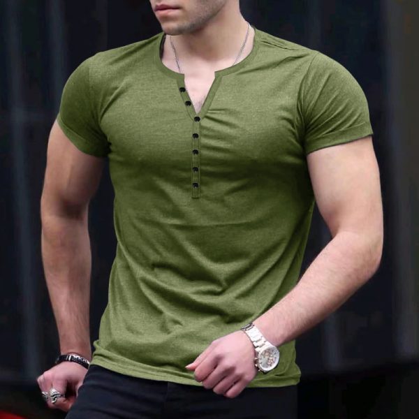 White Cotton Men's Oversized Casual Short Sleeve Solid Pattern Knitted  Drop-Shoulder V-Neck T-Shirts