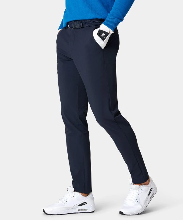 Wholesale Blank Navy Blue Nylon Regular Fit Four-Way Stretch Performance Golf Slim Fit Pants Trousers for Men