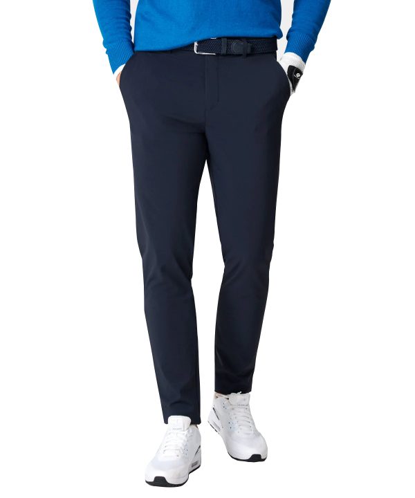 Wholesale Blank Navy Blue Nylon Regular Fit Four-Way Stretch Performance Golf Slim Fit Pants Trousers for Men
