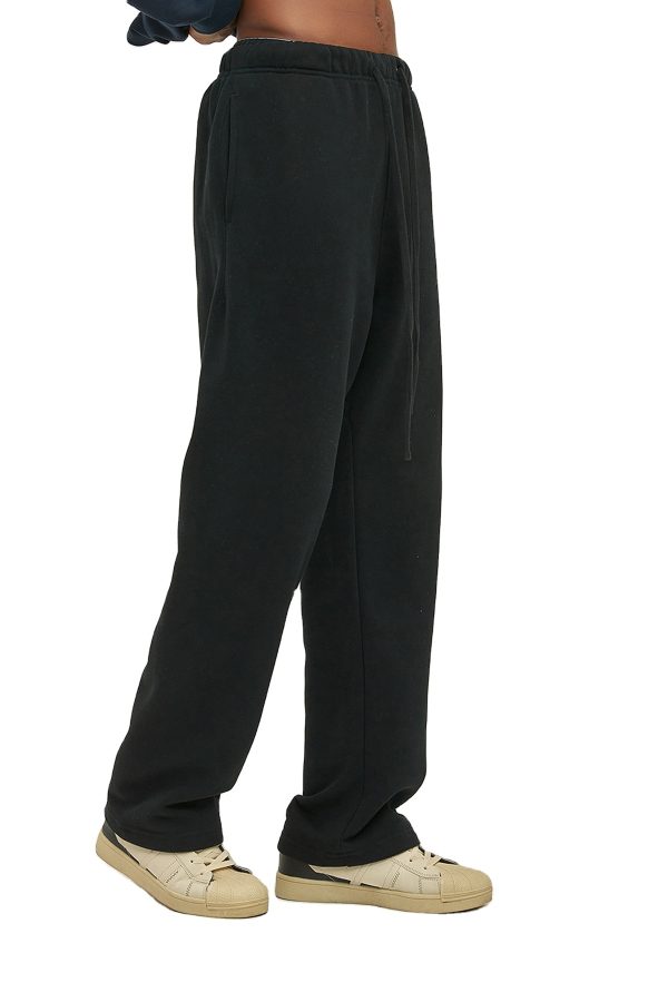 2024 Fall Custom Men's and Unisex Baggy Sweatpants Cotton Khaki Trousers for Boys Casual Straight Style for Outdoor Use