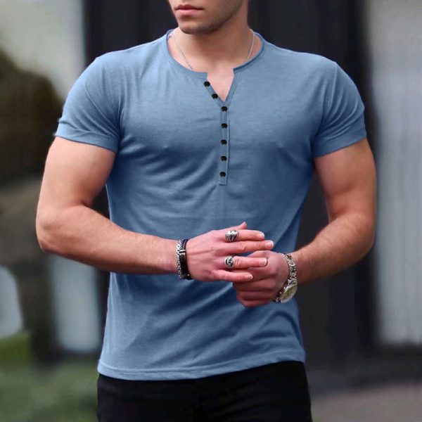 White Cotton Men's Oversized Casual Short Sleeve Solid Pattern Knitted  Drop-Shoulder V-Neck T-Shirts