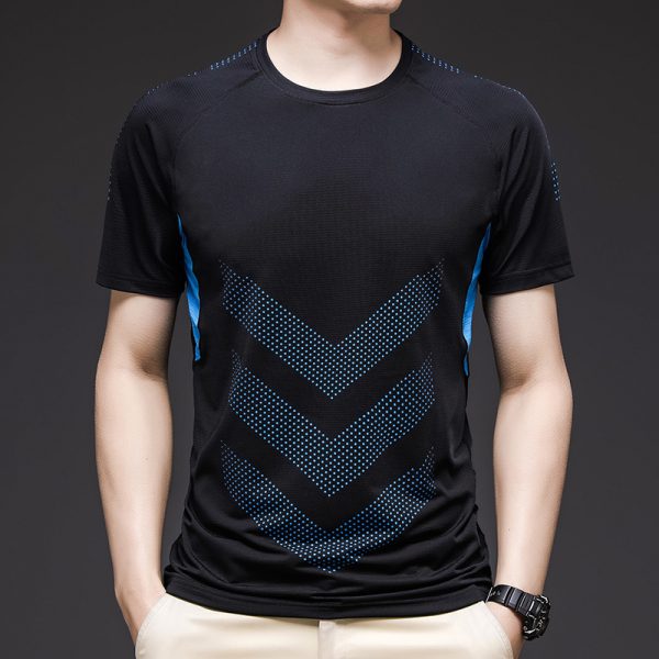 Hight Elasticity Men's T-shirts Summer Running  Quick Drying Clothes Fitness Short Sleeves