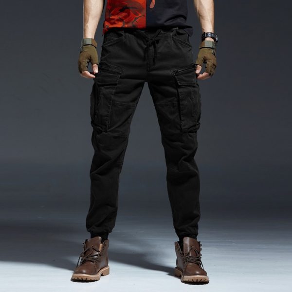 Wholesale Fashion Autumn Casual Men's Overalls Street Wear Tapered Multi Pockets Trouser Men Pure Cotton Cargo Pants