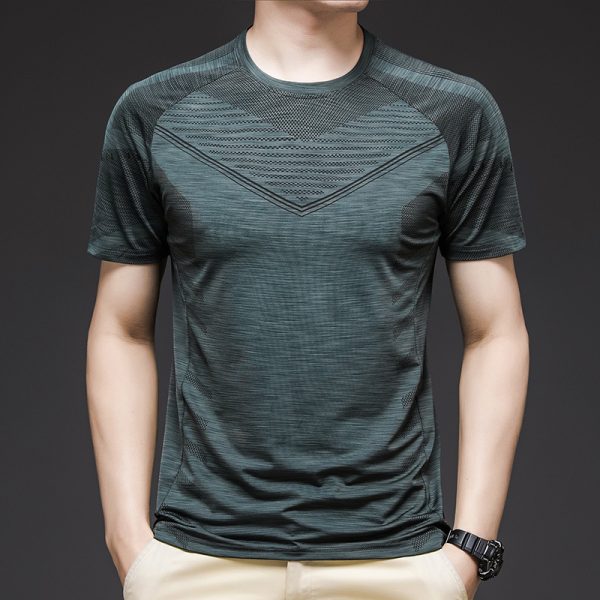 Hight Elasticity Men's T-shirts Summer Running  Quick Drying Clothes Fitness Short Sleeves