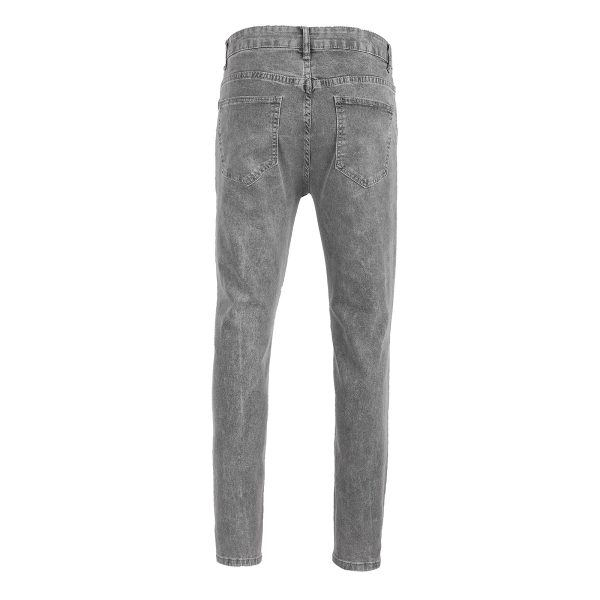 Rts Pants Denim New Arrival Men's Jeans Printing Stone Washing Trousers Ripped Path Paint Slim Jeans Male