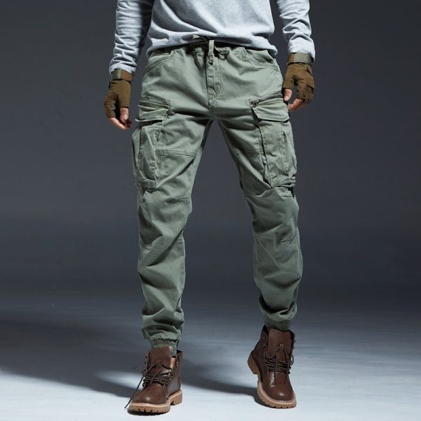Wholesale Fashion Autumn Casual Men's Overalls Street Wear Tapered Multi Pockets Trouser Men Pure Cotton Cargo Pants