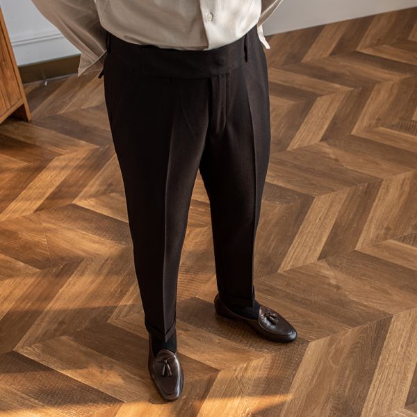 2025 Factory Wholesale British Style High Waist Straight Trousers Business Casual Non-ironing Joker Men's Cotton Pants Trousers