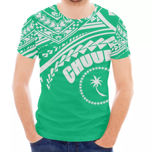 Black and champagne Heavyweight T-shirt Men Polynesian Tribal Print Chuuk Shirts Men Vintage Short Sleeve Tops Men Plus Size 5XL