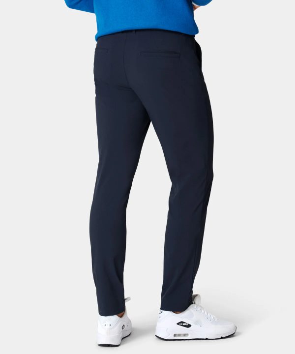 Wholesale Blank Navy Blue Nylon Regular Fit Four-Way Stretch Performance Golf Slim Fit Pants Trousers for Men