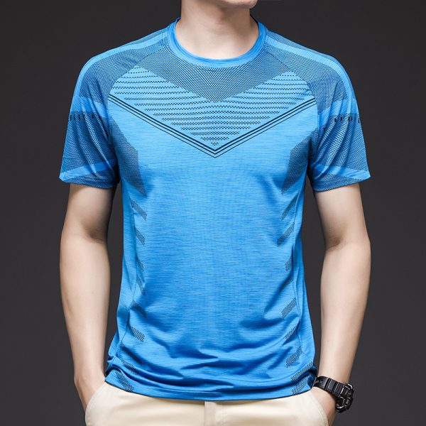 Hight Elasticity Men's T-shirts Summer Running  Quick Drying Clothes Fitness Short Sleeves