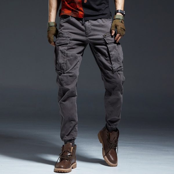 Wholesale Fashion Autumn Casual Men's Overalls Street Wear Tapered Multi Pockets Trouser Men Pure Cotton Cargo Pants
